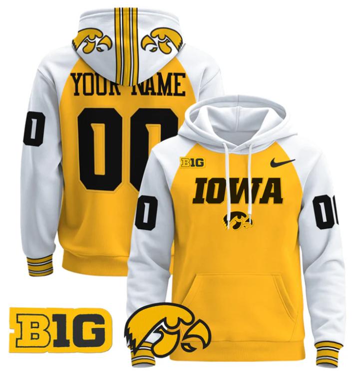 Unisex Custom Iowa Hawkeyes Football Hoodie All Stitched