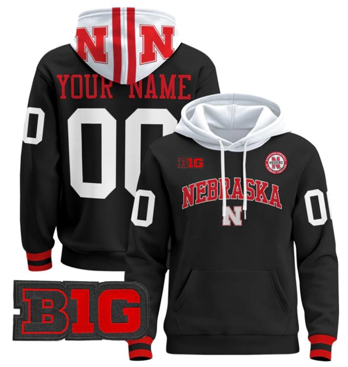 Unisex Custom Nebraska Cornhuskers Football Hoodie All Stitched