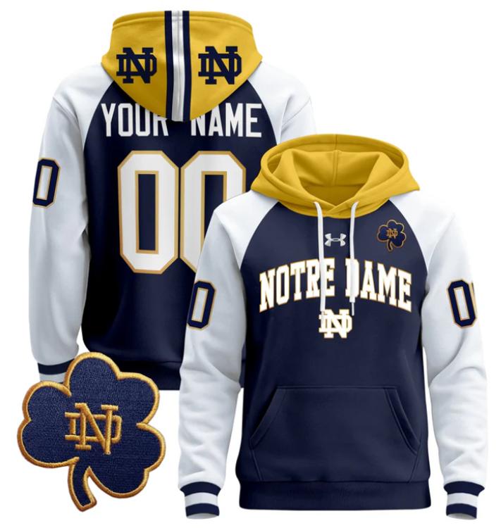 Unisex Custom Notre Dame Fighting Irish Football Hoodie All Stitched