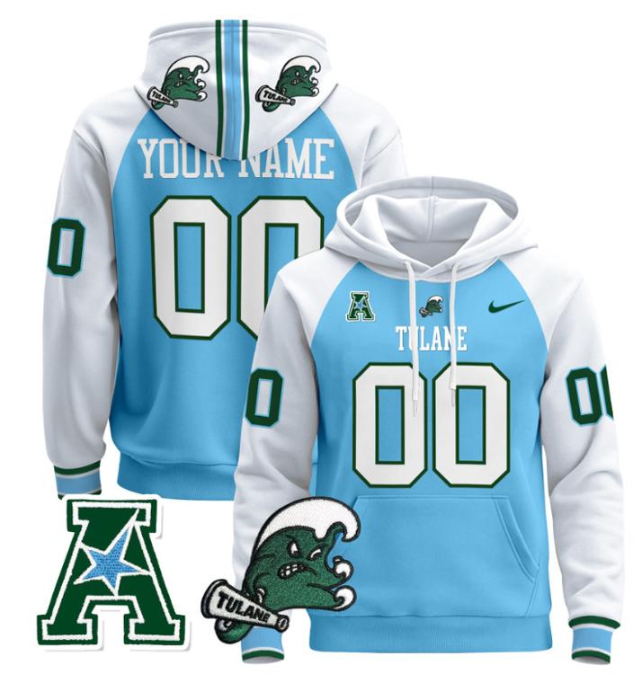 unisex custom tulane green wave hoodie all stitched