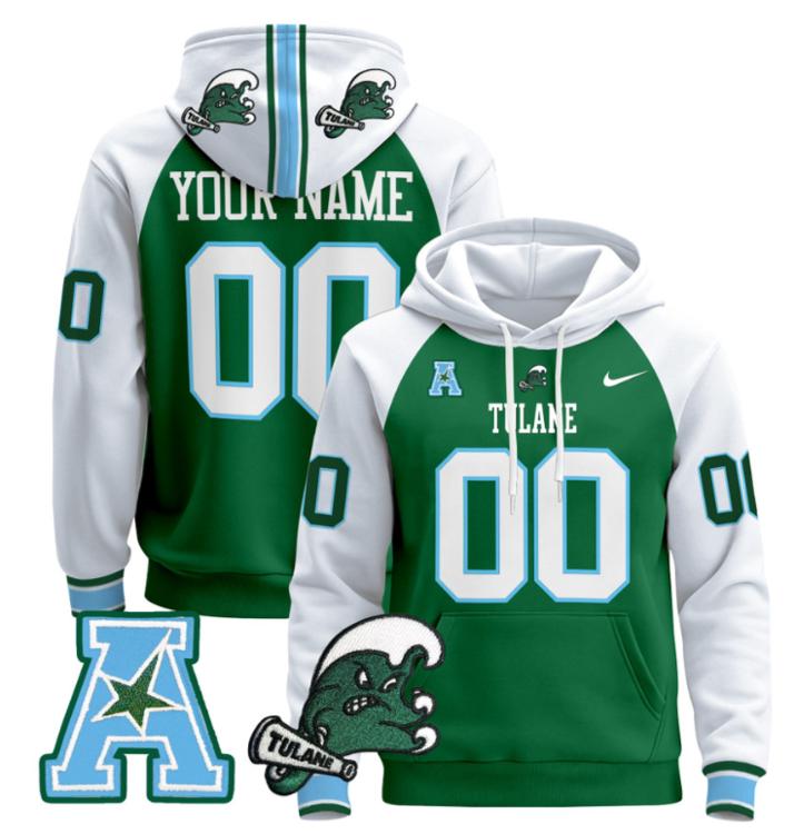 unisex custom tulane green wave hoodie all stitched