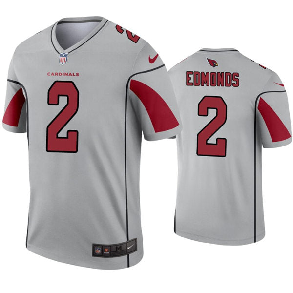 Mens Arizona Cardinals #2 Chase Edmonds Nike Silver Inverted Legend Jersey