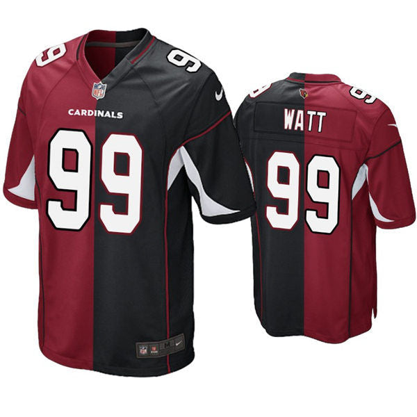 Mens Arizona Cardinals #99 J.J. Watt Nike Cardinal Black Split Two-Tone Jersey