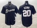 Men’s Atlanta Braves Marcell Ozuna #20 Black Limited Jersey