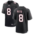 Men’s Atlanta Falcons #8 Kyle Pitts Nike Black Throwback Limited Jersey