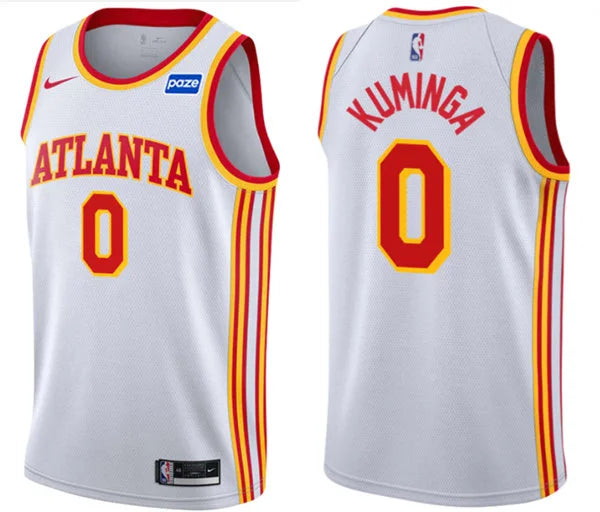 Mens Atlanta Hawks #0 Jonathan Kuminga White Association Edition Swingman Jersey