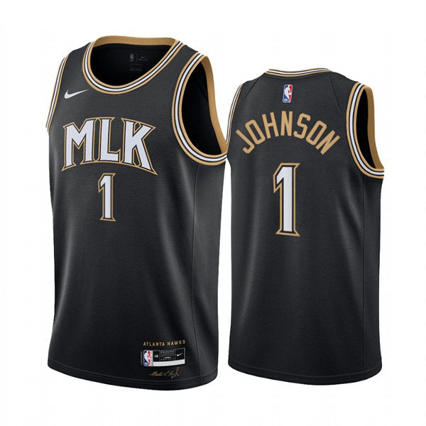 Mens Atlanta Hawks #1 Jalen Johnson Nike Black 2020-21 City Edition Swingman Jersey