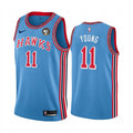 Mens Atlanta Hawks #11 Trae Young Blue 50th Anniversary Classic Jersey