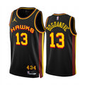 Mens Atlanta Hawks #13 Bogdan Bogdanovic 2022-23 Black Jordan Statement Edition Jersey