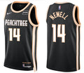 Mens Atlanta Hawks #14 Asa Newell Black 2025-26 City Edition Swingman Jersey
