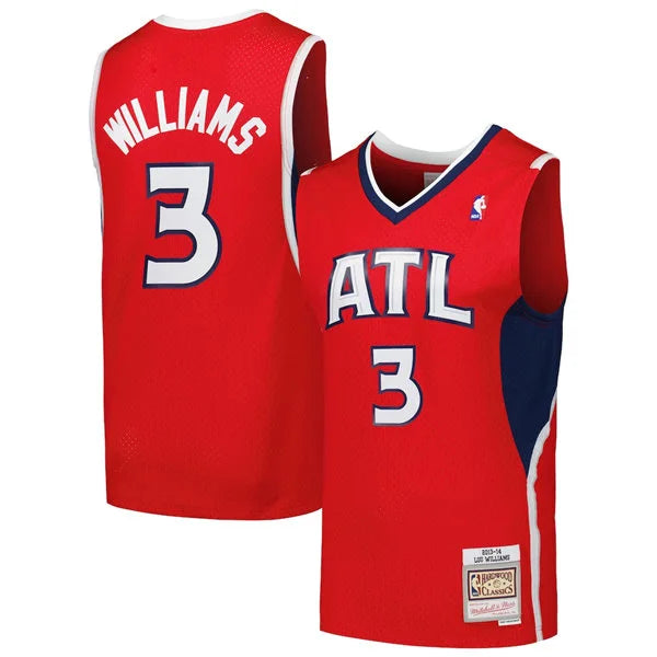 Mens Atlanta Hawks #3 Lou Williams Red 2013-14 Hardwood Classics Swingman Jersey