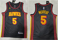 Mens Atlanta Hawks #5 Dejounte Murray Black Statement Edition Swingman Jersey