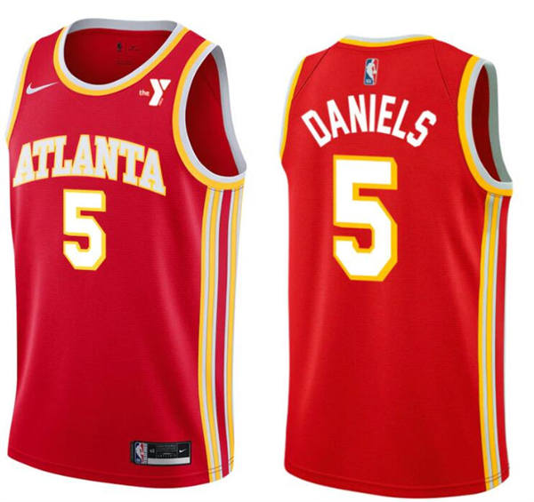 Mens Atlanta Hawks #5 Dyson Daniels Red Icon Edition Swingman Jersey