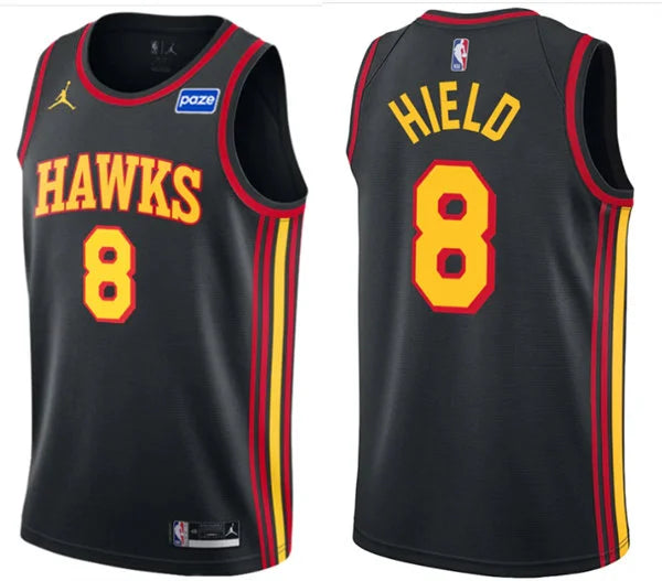 Mens Atlanta Hawks #8 Buddy Hield Black Statement Edition Swingman Jersey