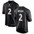 Men’s Baltimore Ravens #2 Nate Wiggins Nike Black Alternate Vapor Limited Player Jersey