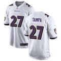 Men’s Baltimore Ravens #27 T. J. Tampa Nike White Vapor Limited Player Jersey
