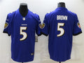 Men’s Baltimore Ravens #5 Marquise Brown Nike Purple Vapor Limited Player Jersey
