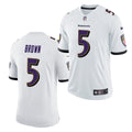Men’s Baltimore Ravens #5 Marquise Brown Nike White Vapor Limited Player Jersey