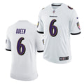 Men’s Baltimore Ravens #6 Patrick Queen Nike White Vapor Untouchable Limited Jersey