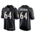 Men’s Baltimore Ravens #64 Tyler Linderbaum Nike Black Alternate Vapor Limited Player Jersey