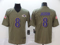Men’s Baltimore Ravens #8 Lamar Jackson Brown Jersey