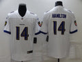 Men’s Baltimore Ravens Kyle Hamilton #14 White Jersey