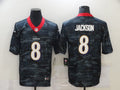 Men’s Baltimore Ravens Lamar Jackson #8 Gray Camouflage Jersey