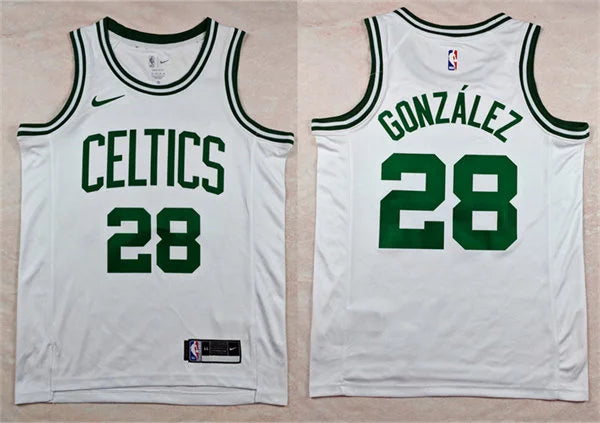 Mens Boston Celtics #28 Hugo Gonzalez White Association Edition Swingman Jersey