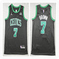 Mens Boston Celtics #7 Jaylen Brown 2025 Black Statement Edition Game Jersey