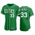 Mens Boston Celtics Retired Player #33 Larry Bird NBA X MLB Crossover Edition Baseball Jersey