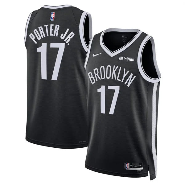 Mens Brooklyn Nets #17 Michael Porter Jr. Nike Black Icon Edition Swingman Jersey
