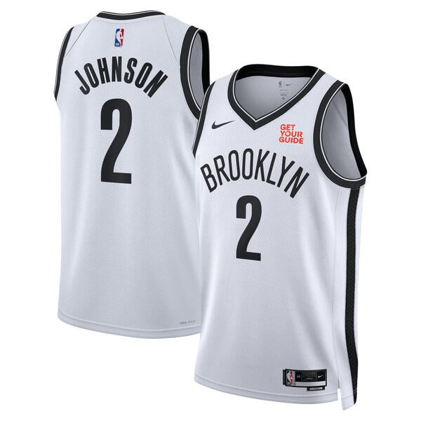 Mens Brooklyn Nets #2 Cameron Johnson Nike White  Association Edition Player Jersey