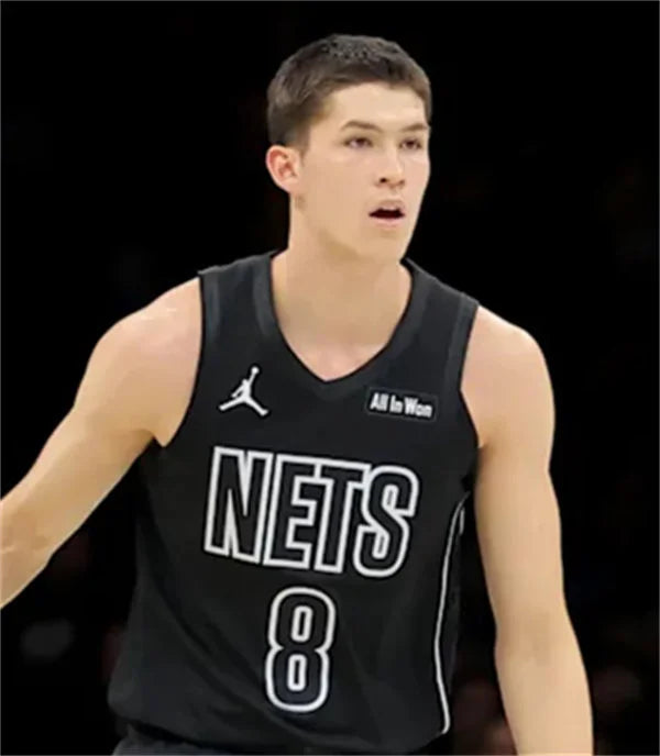 Mens Brooklyn Nets #8 Egor Demin Black Statement Edition Swingman Jersey