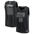 Mens Brooklyn Nets #88 Nolan Traore Black Statement Edition Swingman Jersey