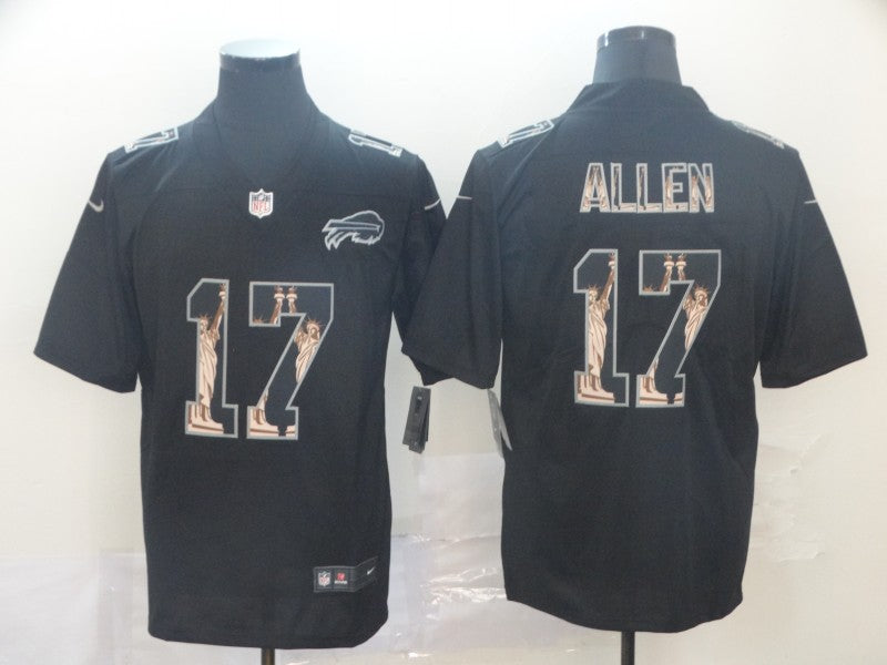 Men’s Buffalo Bills #17 Josh Allen Black Alternate Jersey