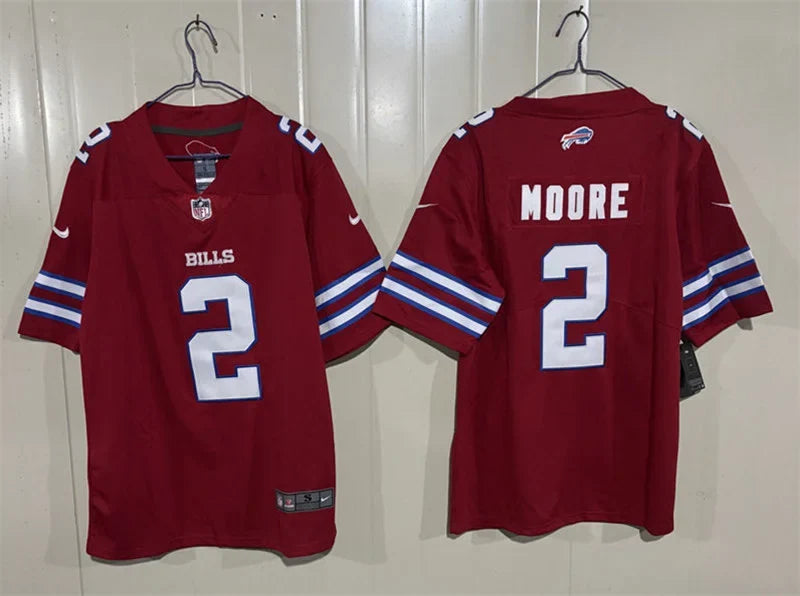 Mens Buffalo Bills #2 D.J. Moore Nike Red Alternate Vapor F.U.S.E. Limited Jersey