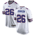 Mens Buffalo Bills #26 Ty Johnson Nike White Away Vapor Limited Jersey