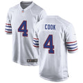 Mens Buffalo Bills #4 James Cook III Nike White Alternate Retro Vapor Limited Jersey