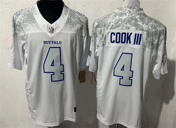Mens Buffalo Bills #4 James Cook III White Nike Vapor F.U.S.E. Limited Rivalry Series Jersey
