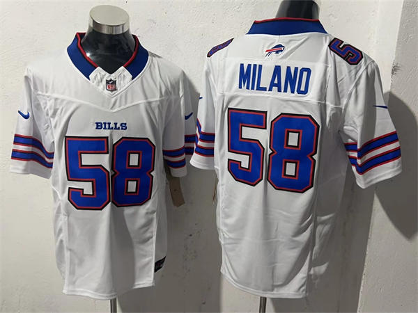 Mens Buffalo Bills #58 Matt Milano Nike White Vapor Limited Jersey