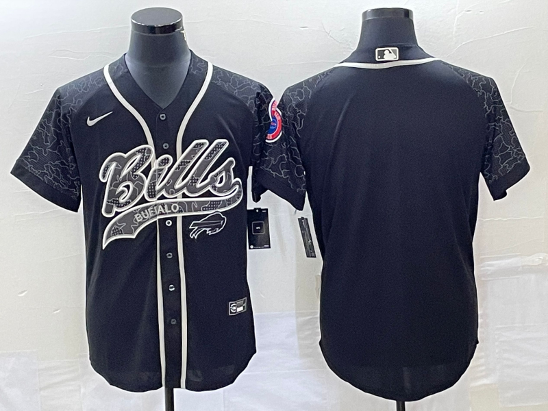 Men’s Buffalo Bills Black RFLCTV Limited Blank Jersey