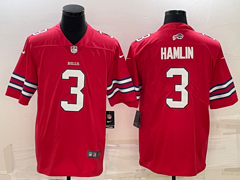 Men’s Buffalo Bills Damar Hamlin #3 Red Jersey