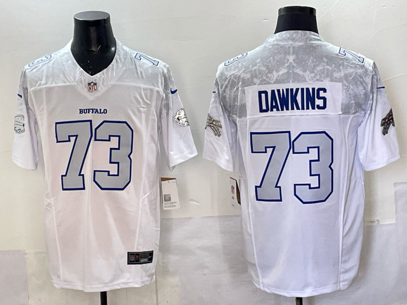Men’s Buffalo Bills Dion Dawkins #73 White 2025 Rivalries Collection Limited Jersey