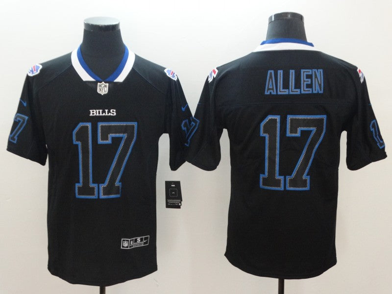 Men’s Buffalo Bills Josh Allen #17 Black Alternate Jersey