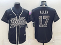 Men’s Buffalo Bills Josh Allen #17 Black RFLCTV Limited Jersey Joint Edition