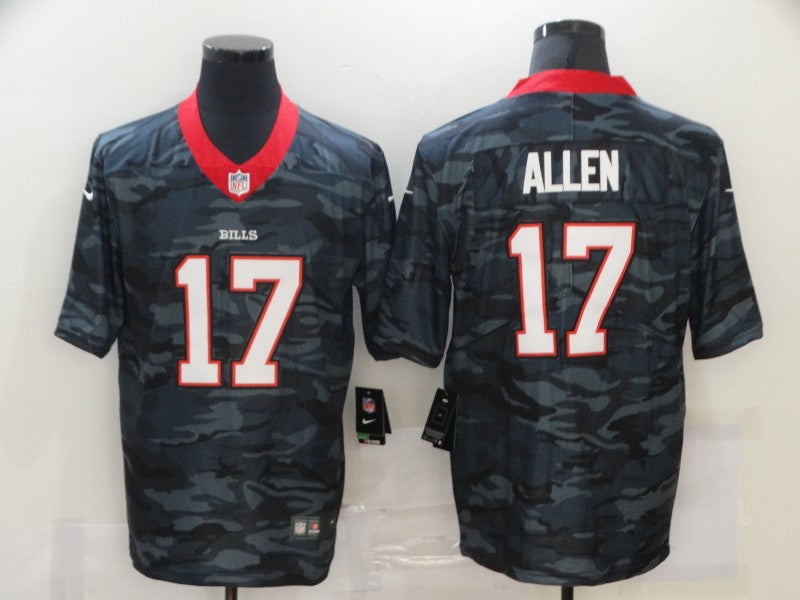 Men’s Buffalo Bills Josh Allen #17 Gray Camouflage Jersey