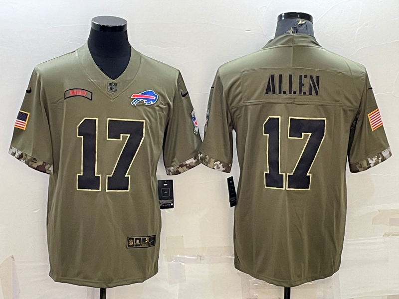 Men’s Buffalo Bills Josh Allen #17 Olive 2022 Salute To Service Limited Jersey