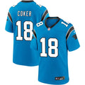 Mens Carolina Panthers #18 Jalen Coker Nike Blue Alternate Vapor F.U.S.E. Limited Jersey