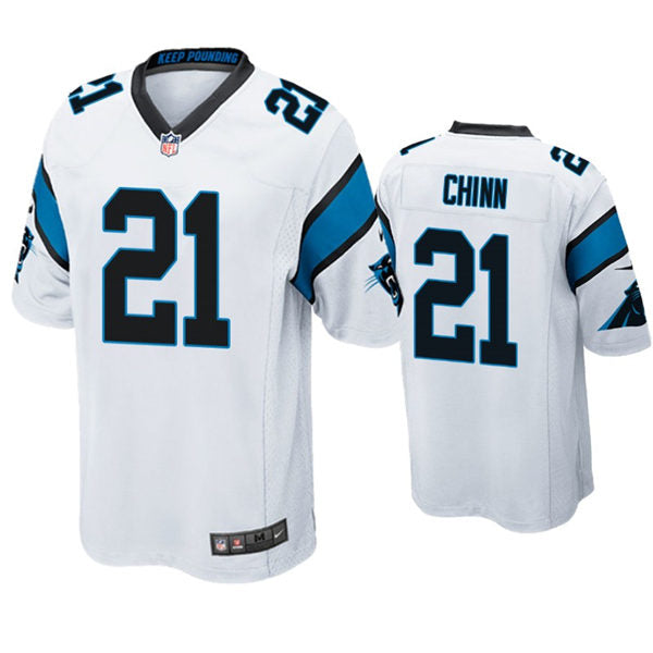 Mens Carolina Panthers #21 Jeremy Chinn Nike White Vapor Untouchable Limited Jersey
