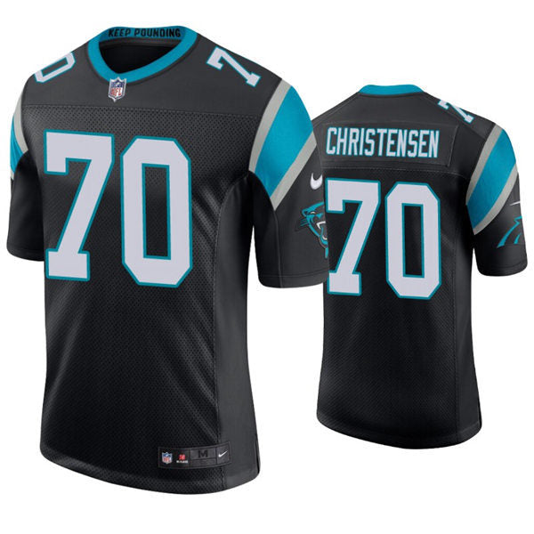 Mens Carolina Panthers #70 Brady Christensen Nike Black Vapor Untouchable Limited Jersey